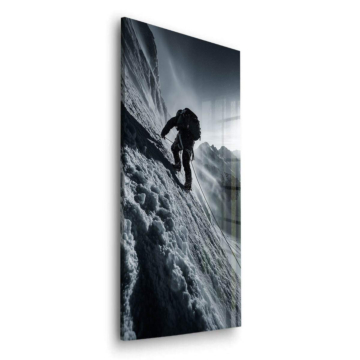 Bergsteiger im Eis - Acrylglasbild