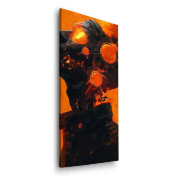 Orange Cyber Soldier Dibond Matt Art