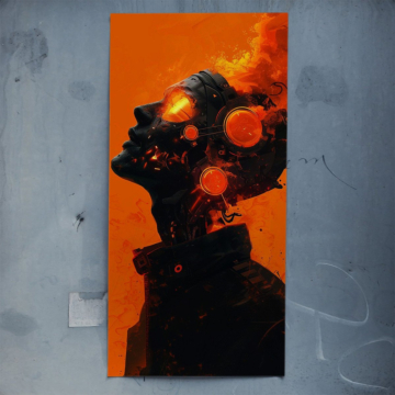 Oranger Cyber-Soldat - Poster