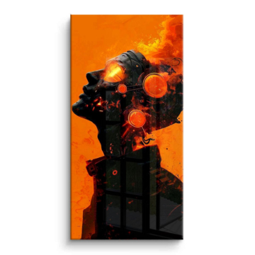 Naranja Cyber soldado - cuadro PVC brillante