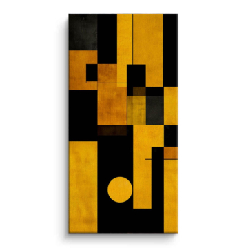 Geométrico amarillo Fields - cuadro en lienzo