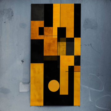 Jaune géométrique fields - poster