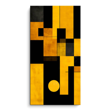 Jaune géométrique fields - tableau PVC mat