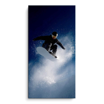 Skok snowboardowy w puchu - obraz na matowym PVC