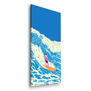 Surfista azul sobre ola - cuadro Dibond mate