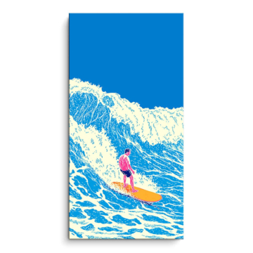 Blau Surfer Well - PVC-Bild matt
