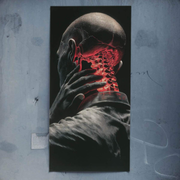 Portret anatomicznego bólu głowy - plakat
