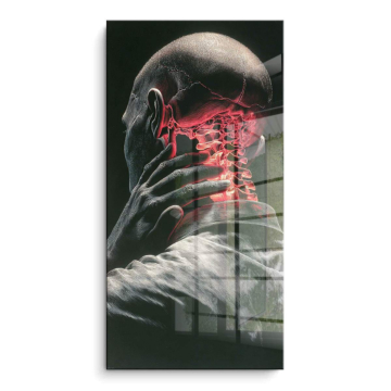 Portret anatomicznego bólu głowy - obraz na PVC z połyskiem
