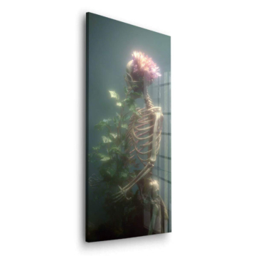 Florales Skelettporträt - Acrylglasbild