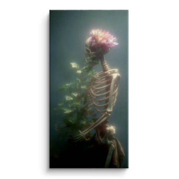 Floral Skeleton Portrait Canvas Art