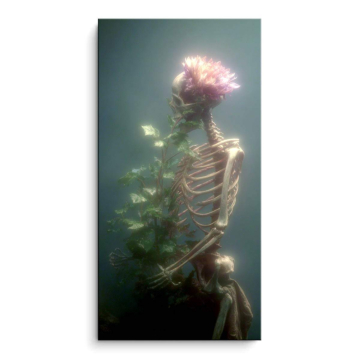 Florales Skelettporträt - PVC-Bild matt