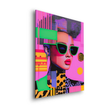 Colorful Pop Art Woman Dibond Matt Art