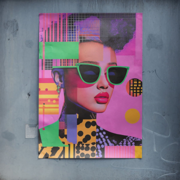 Mujer colorida de arte pop - póster