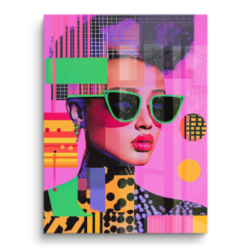 Farbenfrohe Pop-Art-Frau - PVC-Bild glänzend