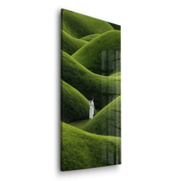 Pfad durch grüne Hügel - Acrylglasbild