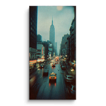 Empire-State-Straße im Regen - Leinwandbild