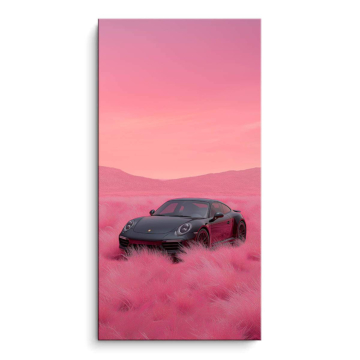 Pink Field Sports Car PVC Matt Art