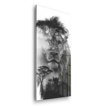 Monochrome Löwen-Porträt - Acrylglasbild