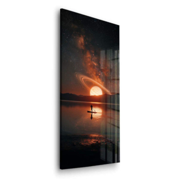 Saturn-Spiegelung über der Meereslandschaft - Acrylglasbild