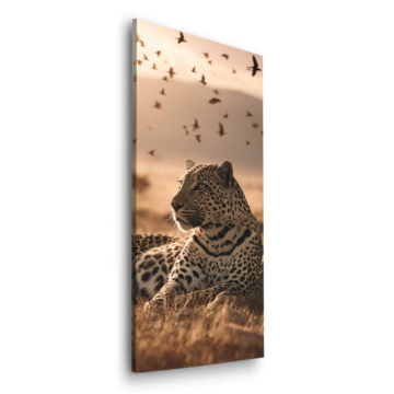 Retrato de leopardo en la sabana - cuadro Dibond mate