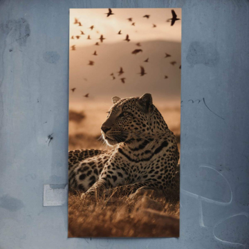 Savanna portret lamparta - plakat