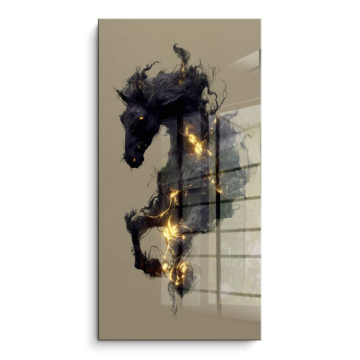 Dunkles Blitzpferd - PVC-Bild glänzend