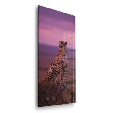 Cheetah Sonnenuntergang Porträt - Acrylglasbild