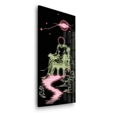 Neon-Astronautentraum - Acrylglasbild