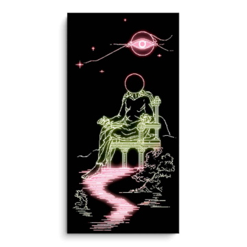 Neon-Astronautentraum - PVC-Bild matt