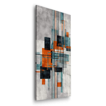 Abstrait rectangle rhythm - tableau en verre acrylique