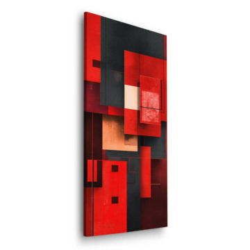 Abstracto rojo squares - cuadro Dibond mate