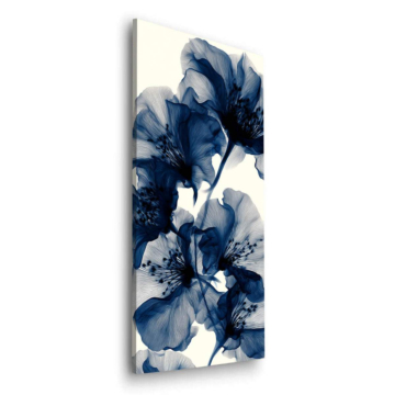 Blaue Tuscheblumen - Dibond-Bild matt