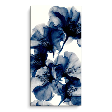 Blaue Tuscheblumen - PVC-Bild matt