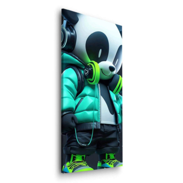 Panda DJ con estilo urbano - cuadro Dibond mate
