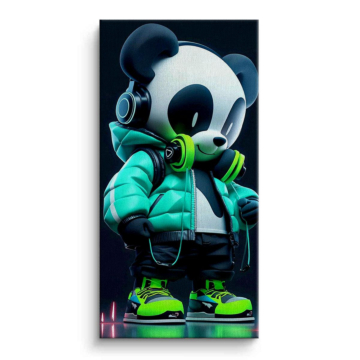 Panda DJ au look streetwear - tableau sur toile