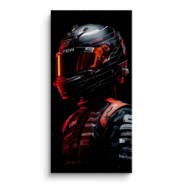 Racing Helmet Portrait Canvas Art