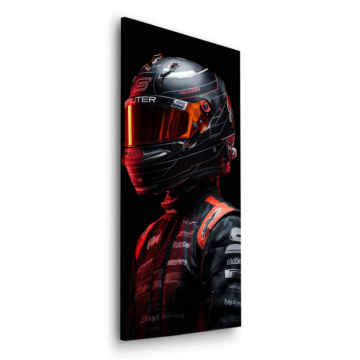 Racing Helmet Portrait Dibond Matt Art