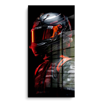 Retrato de carreras casco - cuadro PVC brillante