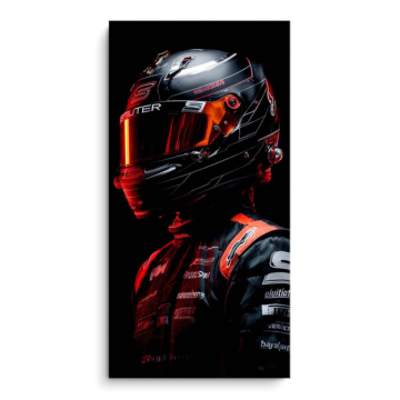 Retrato de carreras casco - cuadro PVC mate