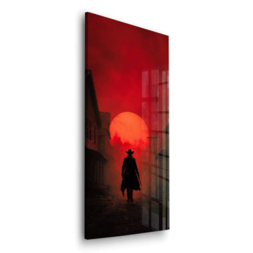 Red Dead Inspired Western Sunset Acrylic Glass Art