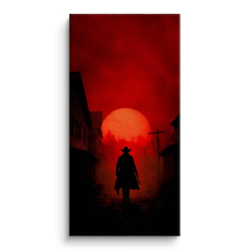 Atardecer western inspirado en Rojo Dead - cuadro en lienzo