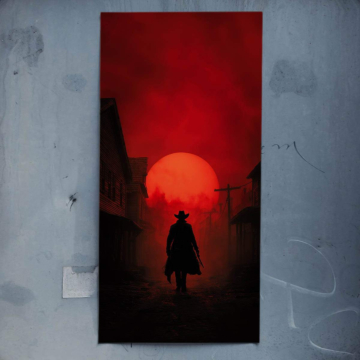 Atardecer western inspirado en Rojo Dead - póster