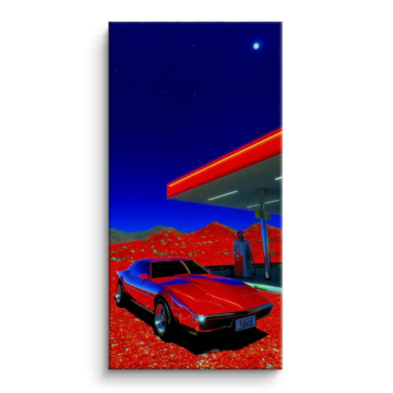 Retro Gas Station Car Canvas Art