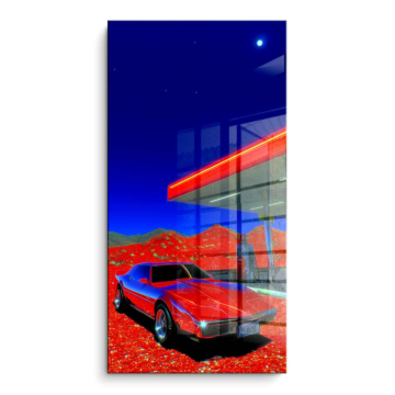 Retro Gas Station Car PVC Gloss Art