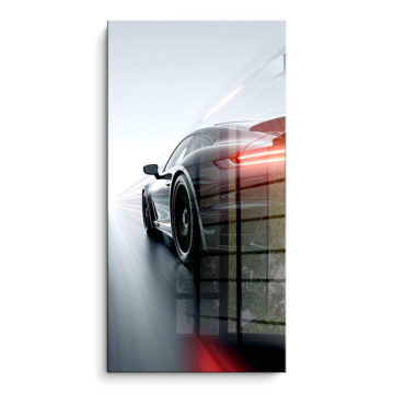 Porsche Inspired Rainy Sports Car PVC Gloss Art