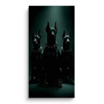 Dobermann-Rudel im Schatten - Leinwandbild