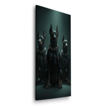 Dobermann-Rudel im Schatten - Dibond-Bild matt