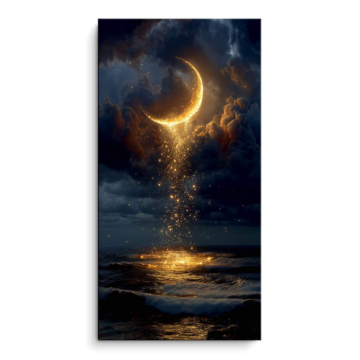 Goldener Sichelmond - PVC-Bild matt