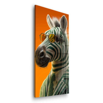 Cool Zebra Portrait Acrylic Glass Art