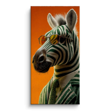 Cool Zebra Portrait Canvas Art